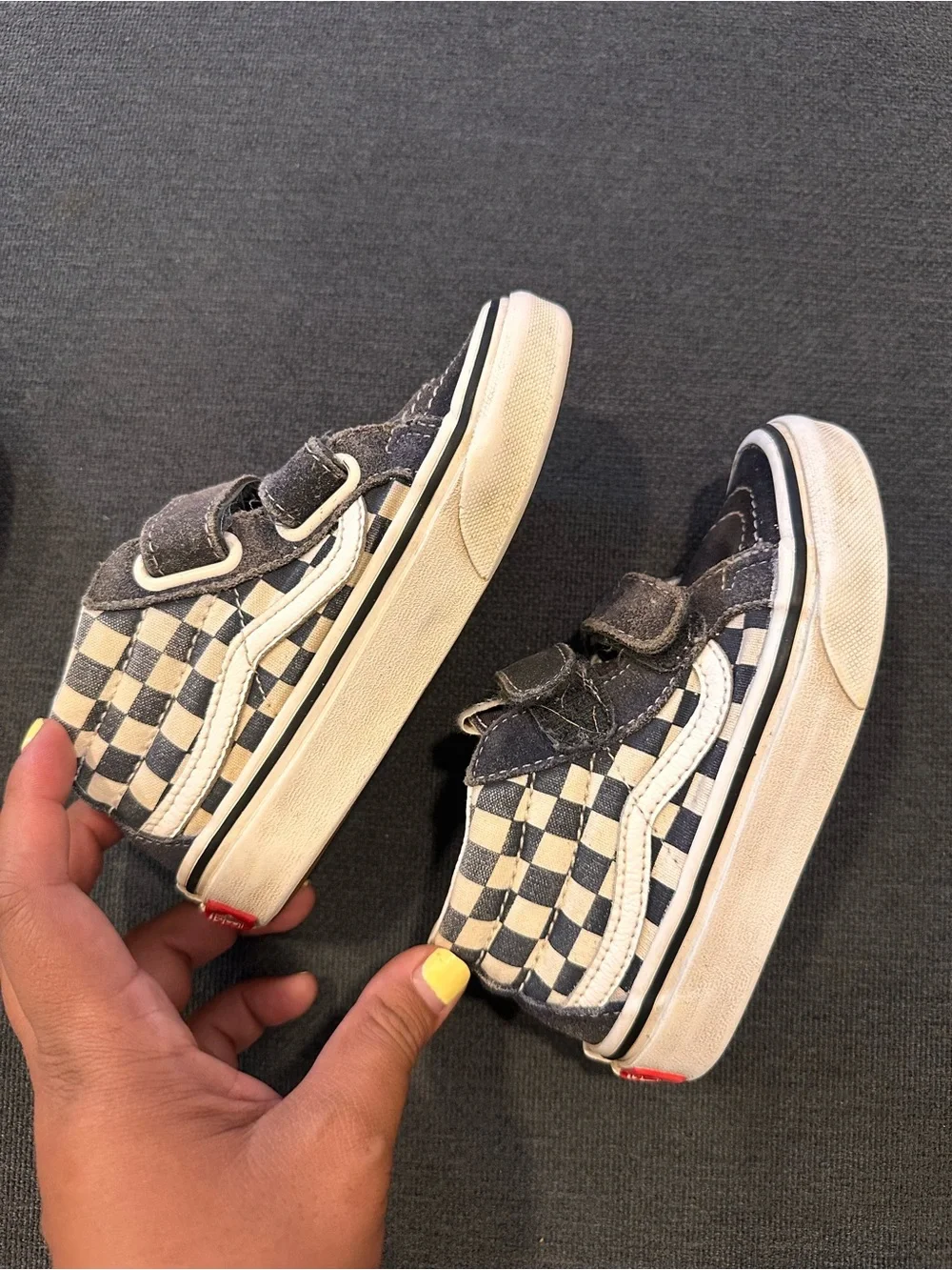 Two pairs of high top vans toddler boy sz 9.5 / 10.5